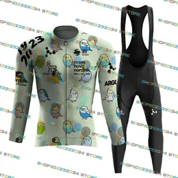 Racing Sets 2024 Novo Nordisk Bird Cycling Jersey Set Long Sleeve MTB Bicycle Clothing Road Bike Shirt Suit Maillot