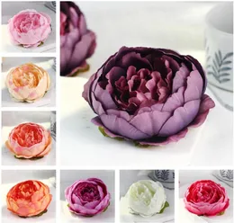 20pcs 10cm Flores artificiais para decorações de casamento Silk Peony Flower Heads Party Decoração de Flor Wall Casamento de Caso Branco 8041583