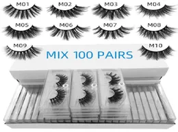 New 10 pairs of fake eyelashes imitation mink hair suit natural eye tail elongated 3D eyelashes curled soft fine eyelashes7776409