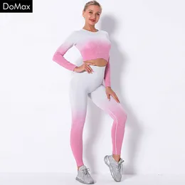 Lu Align Set Style Gymkläder Kvinnor Hög midja Sömlös Yoga Fiess Leggings Long Ombre Sports Bh Set MrPorter Lemon LL Gym Sport Runnin