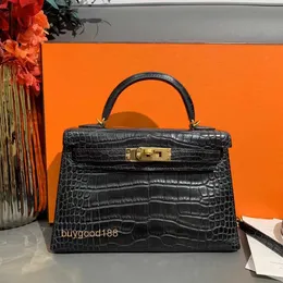 En iyi bayanlar tasarımcısı Kiaelliy çanta yeni mini nesil siyah altın sis timsah deri el çantası c oyma