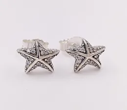 Studs Tropical Starfish Stud Earrings Authentic 925 Sterling Silver Fits European Style Studs Jewelry Andy Jewel 290748CZ9846267