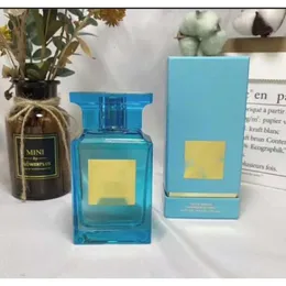 Perfume azul claro Homens TF01 de alta qualidade Tom Fords Designer mítico Fragrância Natural Floral dura e Atomizer 12D