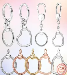Novo Popular 925 Sterling Silver Charm Charm Key Key Ring Kit Kit Kit Chain Chave P Womens Classic Gift Fashion Access2623624