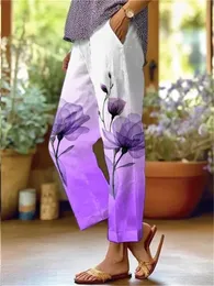 Primavera de flor das calças de flores y2k roupas de rua de rua de grande porte de bolso de bolso elegante jogador de joggers chic pantalones mujer 240428