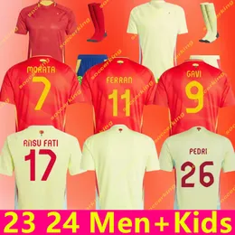 Euro Biegs Soccer Jerseys Pedri Gavi Lamine Yamal Morata Carvajal Olmo Asensio Ferran Rodrigo Cucurella Jersey 24 2025 Hiszpanie mężczyzn Kit Kit Football Shirt Fan Player