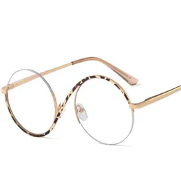 Solglasögon retro Semi-Rimless Round Women Metal Glasses Frame Fashion Men Optical Clear Anti Blue Light Eyeglasses Frames 176a