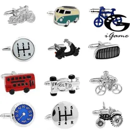 Cuff Links Free Delivery 29 Retro Design Bus Cufflinks New Traffic Vehicle Design Brass Material Q240508