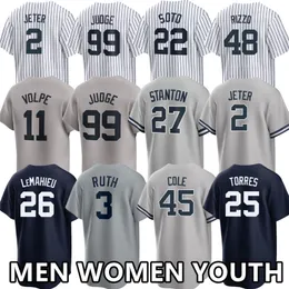 thumbnail image 2 of Men's New York Yankees White Pinstripe Baseball Jersey – Sewn Letters – Judge, Jeter, Stanton, Volpe – NWT 2 of 5