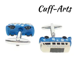  Kumbası Bağlantılar Erkek Kufflinks Mavi Otobüs Tie Clip Cufflinks Erkek Takı Tie Clip 2018 Kufflinks Gemelos Para Hombre Camisa by C34 Q240508