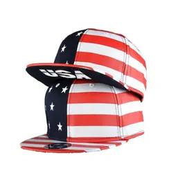 2017 Unisex American Flag Printing Baseball Cap Flat Striped Brim Caps Stars 힙합 고라 모자 스냅 백 모자 및 Men3188687