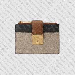 658228 Padlock Card Case Wallet Designer Womens Leinwand Reißverschlussmünzen Geldbeutel mit Kastenstaubbeutel 257E