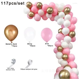 Dekoracja imprezy 117pcs Macaron Pink Balloon Zestaw Baby Ins Style urodzinowy pokój ślubny Chrismas