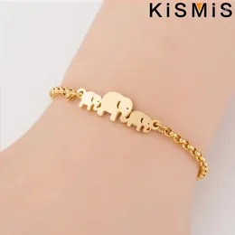 Charm Armbänder 1PC Elefant Armband Tierschmuck einfache schöne weibliche Edelstahl Stahl Stahlgo