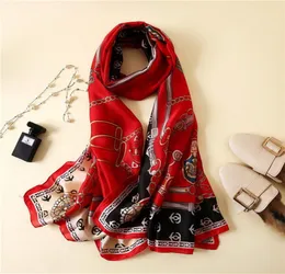 2021 Women Silk Scarf Red Pirate Ship Print Shawls And Wraps Foulard Femme Joker Ladies Small Twill Scarves2473328