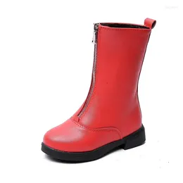 Boots JGVIKOTO Fashion Winter Rubber For Girls With Front Zip Warm Cotton Kids Snow Soft Comfortable Children's