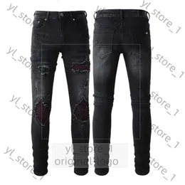 Man Jeans Designer Pants Purple Jeans Brand Mens Jeans Skinny Hole Ripped Biker Pants Skinny Pant High Street Hole Leg Fit Men Womens Trousers Stretch 8ad6