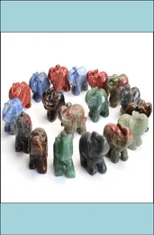 Artes e artesanato Presentes de artes Jardim caseiro 15 polegadas de tamanho pequeno estátua de elefante Chakra Natural Stone Crystal Reiki Healing Ani5855147