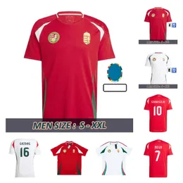 Ungern fotbollströjor 2024 Szoboszlai Gazdag Roland Nya 2026 Kvalificerare Ungarna Football Jersey Team Men Set Home Red Away Football Shirt Uniform Chinese