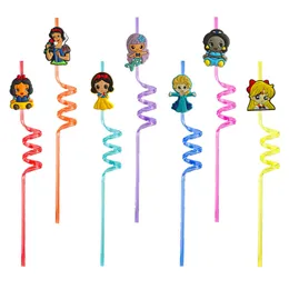 Disposable Plastic Sts Princess Themed Crazy Cartoon For Sea Party Favors Drinking New Year St Girls Decorations Supplies Reusable Dro Otmq5