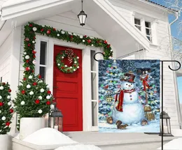 Yeni Noel bayrağı ve Keskin Kartpostal Serisi Bahçe Bayrağı Çifte Baskı Noel Baba Asılama Resim 30 45cm T508130305
