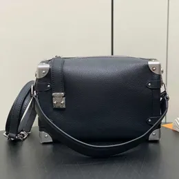 Новая боковая сумочка для сумочки мужчины женщины Оригинальная кожаная квадратная коробка сумка на плече топ зеркало дизайнерские сумки винтажные серебряные грубые кошелек M25160