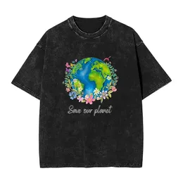 Мужские футболки Культурный лозунг спасает наши футболки для стирки планеты для футболок для мужчин для мужских футболок для мужчин для мужчин летние футболки с O-образным вырезом, негабаритные топы Y240509