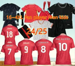 24 25 Super Soccer Jerseys Red Fan Player Version 2024 Football Shirts Men Kids Uniforms Special Jersey 2025 Home Red Away Third White Black Set Mohamed Sesw