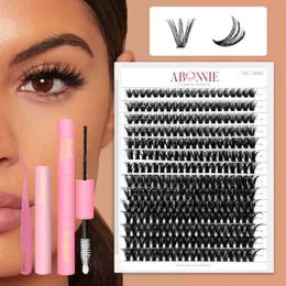 False Eyelashes Abonnie 280PCS DIY Mix Clusters Kit 30D/40D Lash Bond And Seal Remover Accessories Self-Grafting Extension At Home