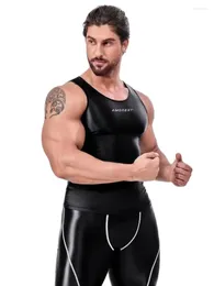 Herrtankstoppar Drozeno Tight Sports Series färgblockerad modespandex Hurdle Vest Running Breattable