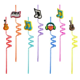 Other Disposable Plastic Products Music Themed Crazy Cartoon Sts Reusable Drinking For Kids Pool Birthday Party Supplies Favors Deco Otxps