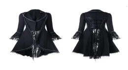 Wipalo Женщины кружевные отделки ретро -пальто готическая куртка средневековая викторианская бить