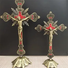 25/33 cm Big Cross Home Decoration Crucifix Jesus Cristo Cross Eloy Church Prayer Supplies Articulos Religiosos Catolico Cruces 240506