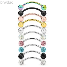 Navelringe 1-10pcs 16G Chirurgischer Stahl winzige gebogene Augenbrauen Langhantelohr Navel Bauchring Piercing Schmuck für Frauen Männer 6mm 8mm 10mm D240509