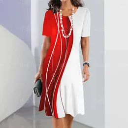 Partykleider Mode Sommer Frauen 2024 sexy Abend Casual Elegantes und Pretty Holiday Dress 3D Gradient Print Clothing