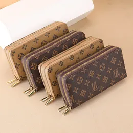 جديد محفظة PU Women's Long 2024 بطاقة محفظة متعددة البطاقة محفظة جلدية حقيقية محفظة مزدوجة Zipper Leisure Retro Money Clip بالجملة DHL