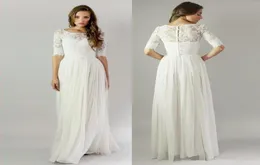 Летние винтажные свадебные платья с половиной рукава Applique кружев