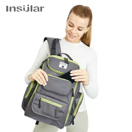 Bolsas de fraldas insulares fraldas de fraldas saco de carrinho de carrinho de bebê de grande capacidade Mommy Backpack Backpack Mumming Nursing Mother Bag Bag T240509