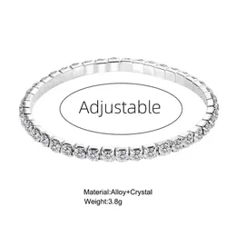 Свадебные браслеты с одним рядом эластичный браслет Crystal Cz невеста Pulseira Sparkling Bangle для женщин ювелирные изделия лучшего друга Свадебный подарок Леди Пульсера