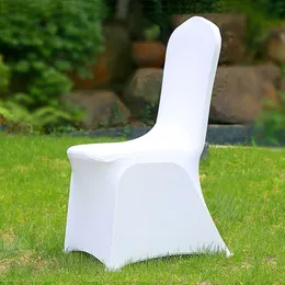 50 100pcs Universal Cheap Hotel White Chair Cover office Lycra Spandex Chair Covers Weddings Party Dining Christmas Event Decor T200601 195O