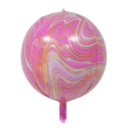 22 -Zoll -Marmor Achat Ballon Aluminium Folie Ballon Regenbogen Krawatte Hochzeit Babyparty Geburtstagsfeier Osterballons 176 N24060806