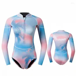 Costumi da bagno da bagno snorkeling spa sottili immersioni per la protezione solare per immersioni da donna tuta a manica lunga costume da bagno in un pezzo di costume da bagno a surf nuoto