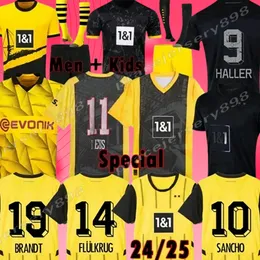 24 25 Soccer Jerseys Sancho REUS DORTMUNDs 2023 2024 Borussia Soccer HALLER Football Shirt BELLINGHAM NEONGELB HUMMELS BRANDT Men Kids Special Kit Maillot De Foot