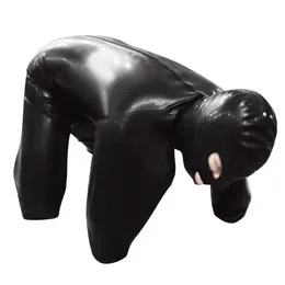 Artificial leather underwear with zipper open chest body strap fetishism wearing tight jacket male sexy dog from dance clothing 240425