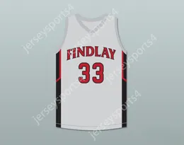 커스텀 멘스 청소년/어린이 볼 볼 33 Findlay Prep Grey Basketball Jersey 1 탑 스티치 S-6XL