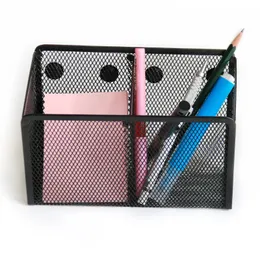 Metalltråd mesh magnetisk korg förvaringslåda Blackboard Chalk Pen Pencil Makeup
