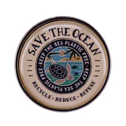 Save The Ocean Keep The Sea Plastic Free Turtle Pin Badge love your planet brooch