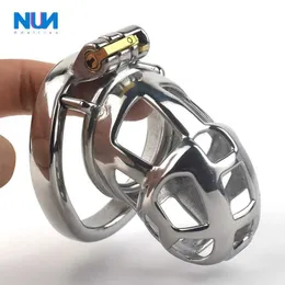 Altri oggetti di bellezza della salute Nuun Mens Chastity Cage Allen Lock con anello di sissy incorporato incorporato per adulti BDSM Recurt Reight Reight 18 Store Q240508
