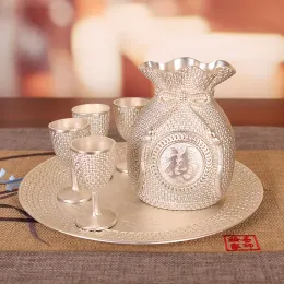 High Grade Vintage Wine Set High Value Wine Cup Wedding Toast Cup Household Living Room Decorative Wine Pot Set Bar Accessories