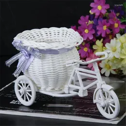 Vazo Bisiklet Dekoratif Çiçek Sepeti EST Plastik Beyaz Üç Tekerlekli Bisiklet Tasarım Partisi Dekorasyon Tencereleri